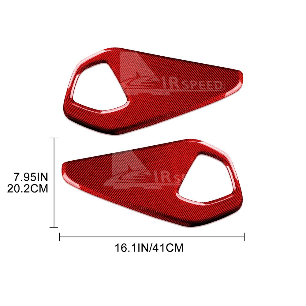 For Subaru BRZ Toyota GR86 2021-23 Rear Audio Frame Cover RED HARD Carbon Fiber - detail view