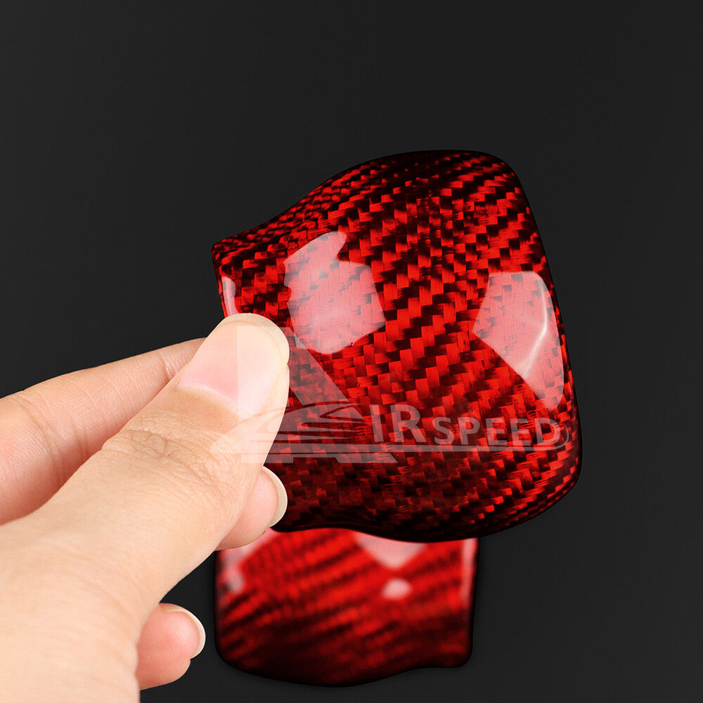 For Subaru WRX STI 22-2023 Gear Shift Knob Cover REAL HARD RED Carbon Fiber RED - detail view 7