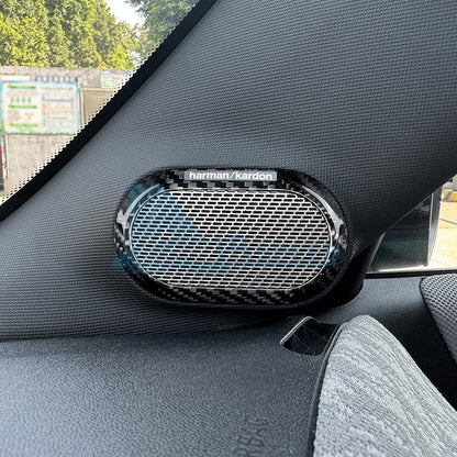 MINI F55 F56 F57 F65 F66 F67 A Pillar Speaker Cover Black Dry Carbon - detail view 8