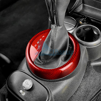 Red Center Console Gear Shift Panel Real Carbon Fiber For Mini Cooper R50 R53 - detail view 6