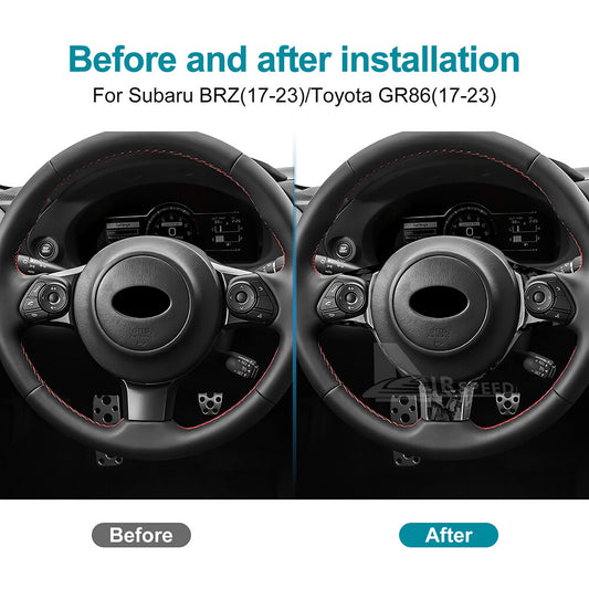 For Subaru BRZ GR86 2017-2023 REAL HARD Forge Carbon Fiber Steering Wheel Cover - detail view
