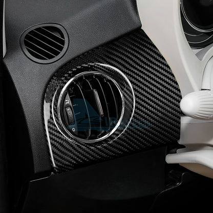 Dashboard Side Air Inlet Cover Sticker Fit For Fiat 500 08-23 Black Carbon Fiber - detail view 8