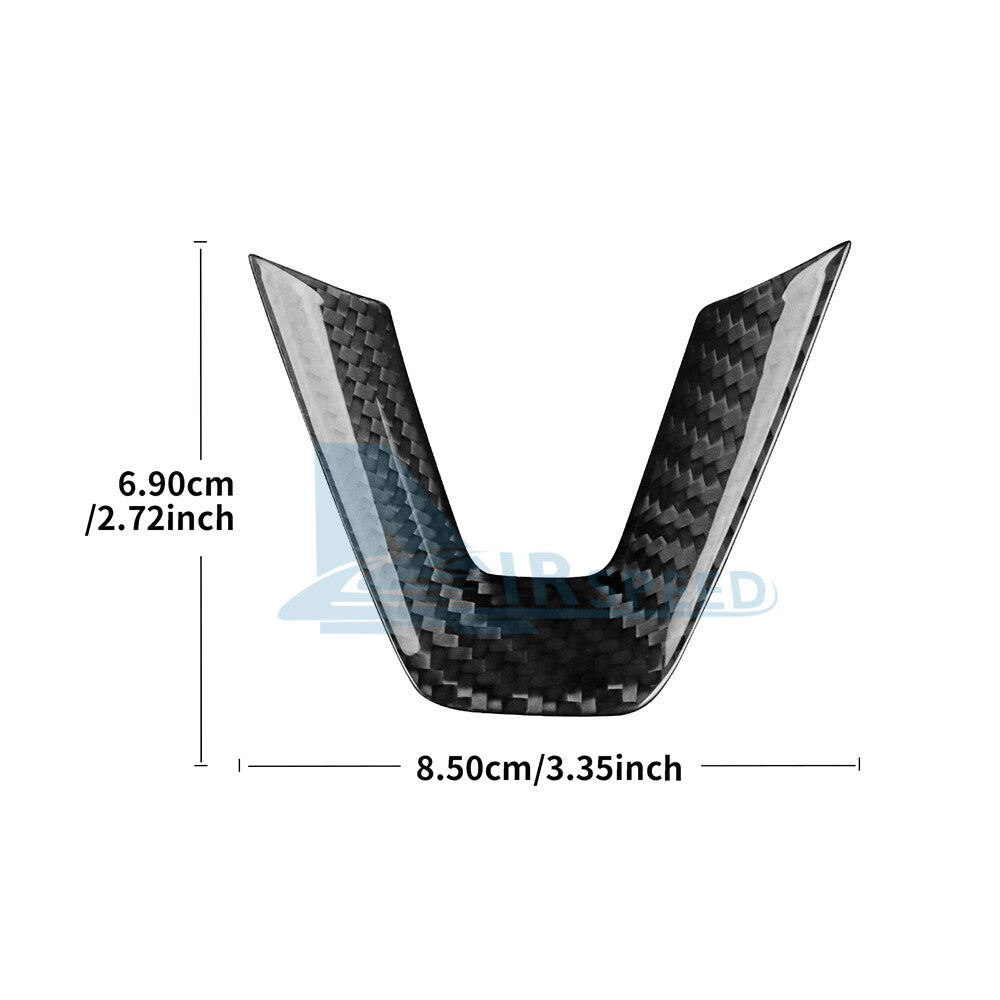 REAL HARD Carbon Fiber Steering Wheel Cover For Tesla Model 3 2024 BLACK - detail view
