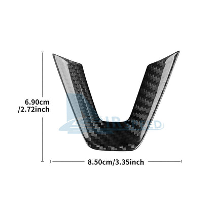 REAL HARD Carbon Fiber Steering Wheel Cover For Tesla Model 3 2024 BLACK - detail view
