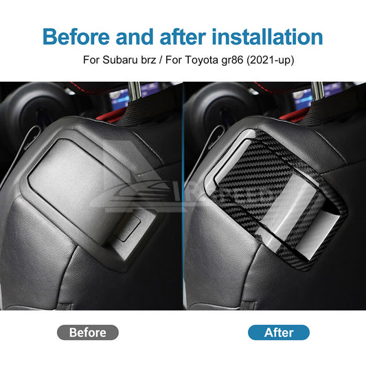 REAL HARD Carbon Fiber Seat Back Panel Cover Black For Subaru BRZ GR86 2021-2023 - detail view