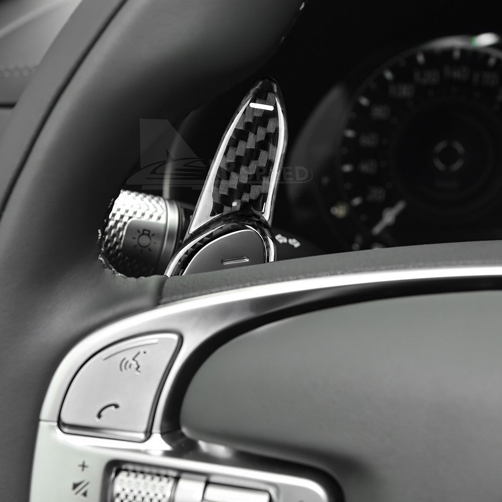 For Genesis GV70 GV80 22-23 Carbon Fiber Steering Wheel Paddle Shifter Extension