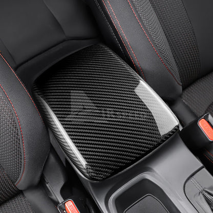 RRAL HARD Carbon Fiber Black Center Armrest Box Cover For Subaru WRX 2022-2023 - detail view 7