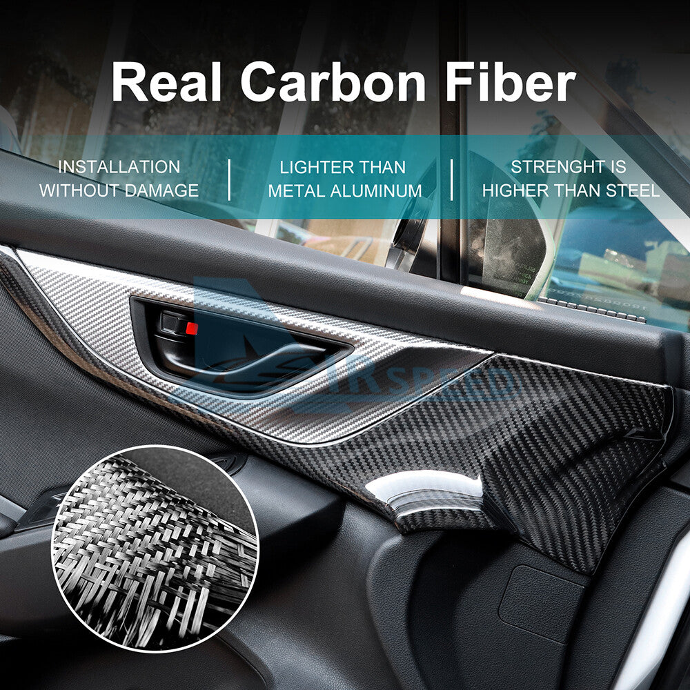For Subaru WRX 2022-2026 REAL HARD Carbon Fiber Front Door Panel Cover Sticker - detail view 5