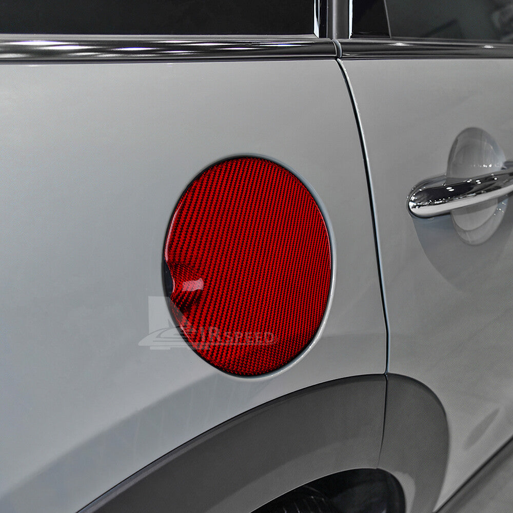 For MINI F55 F56 14-2023 F57 16-2023 Red Fuel Gas Tank Cap Cover Carbon Fiber - detail view 4