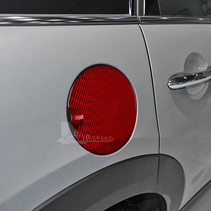 For MINI F55 F56 14-2023 F57 16-2023 Red Fuel Gas Tank Cap Cover Carbon Fiber - detail view 4