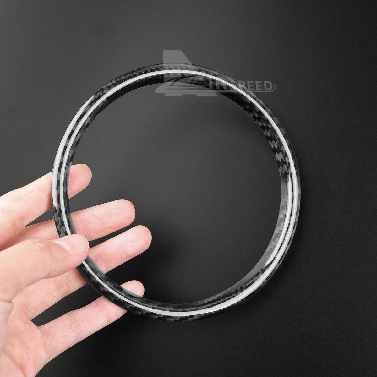 For Mini Cooper F-Series Steering Wheel Hub Center Ring Black Hard Carbon Fiber - detail view 7