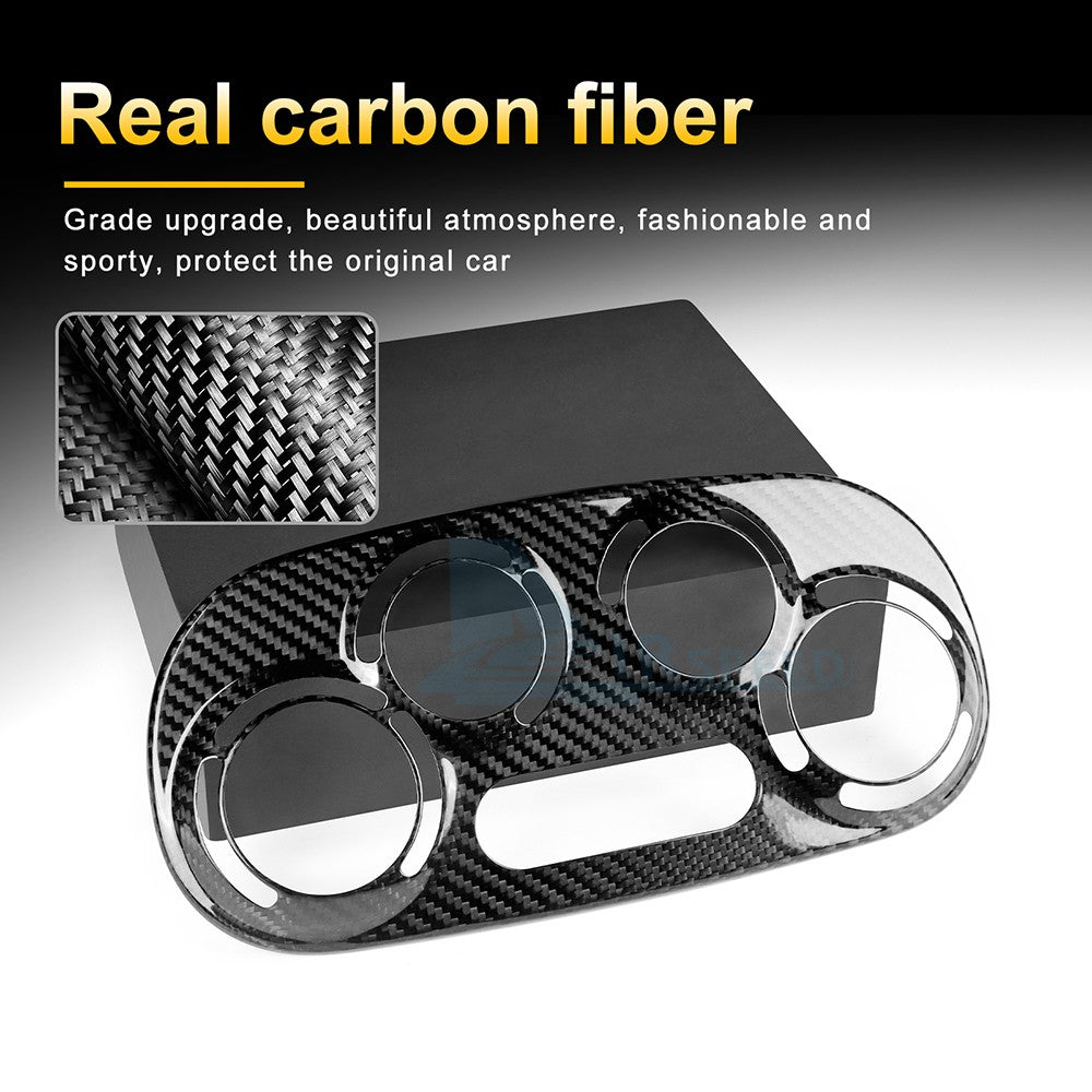 For FIAT 500 08-24 Abarth 595 695 12-24 Car Center AC Frame Cover Carbon Fiber - detail view 5