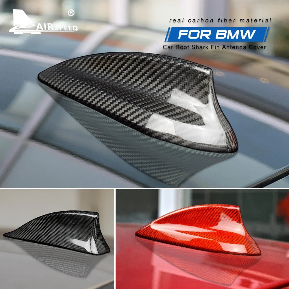 19.3cm Black Dry Carbon Fiber Antenna Cover For BMW E90 2004-2011 - detail view 4