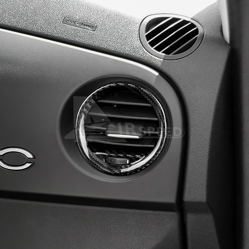 Car Center Side Air Outlet Frame Cover Black Carbon Fiber for FIAT 500 2008-2015 - detail view 7