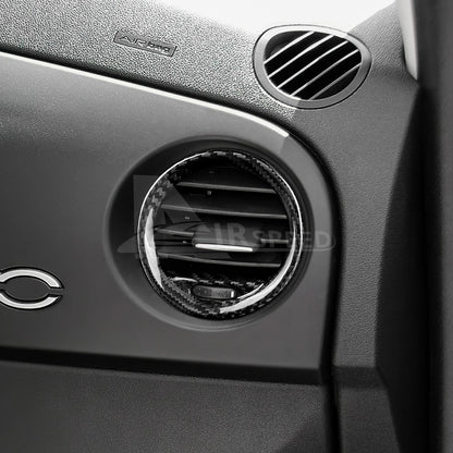 Car Center Side Air Outlet Frame Cover Black Carbon Fiber for FIAT 500 2008-2015 - detail view 7