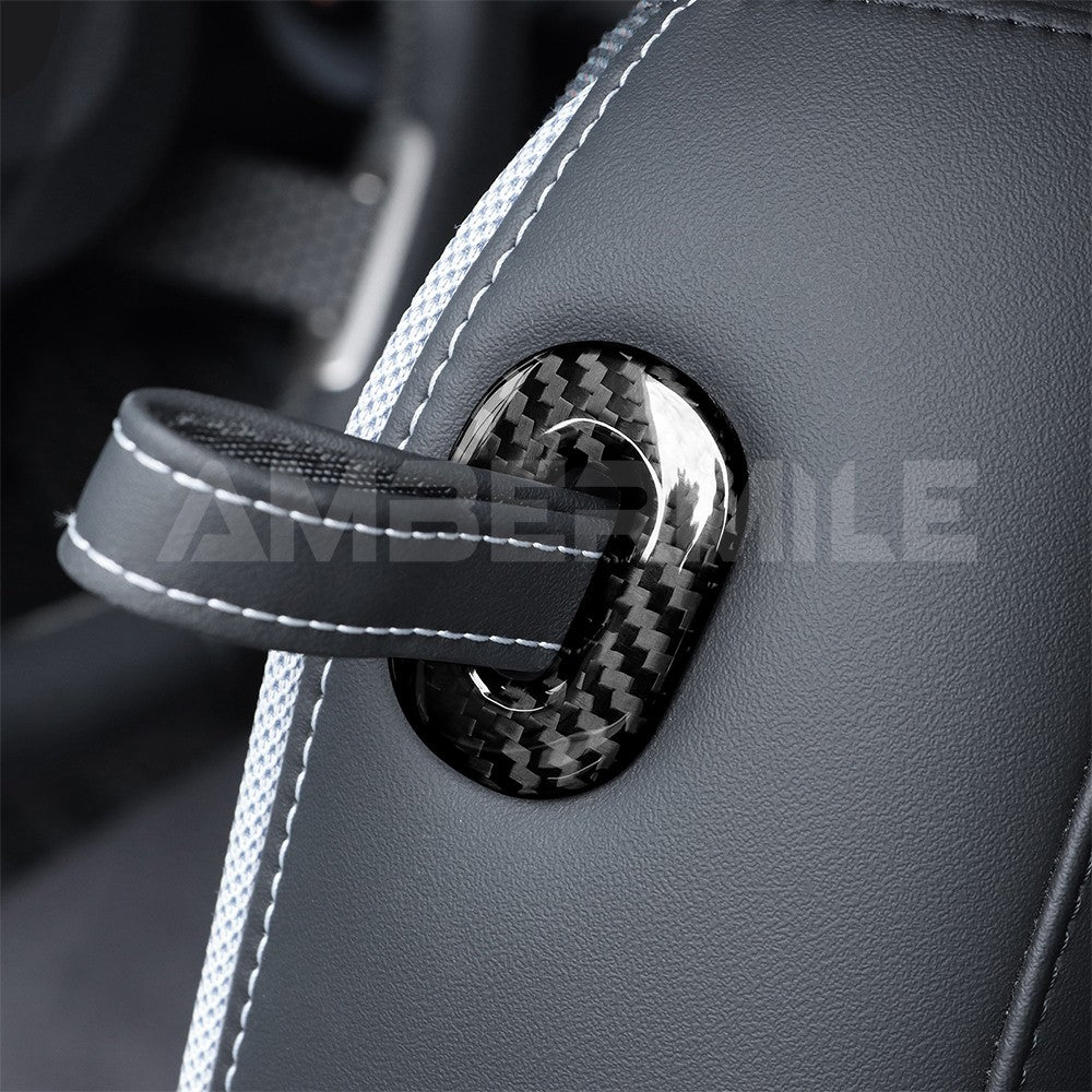 Release Button Frame Trim Cover Fit For Mini J01 2024-25 Real Hard Carbon Fiber - detail view 6