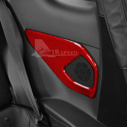 For Subaru BRZ Toyota GR86 2021-23 Rear Audio Frame Cover RED HARD Carbon Fiber - detail view 6
