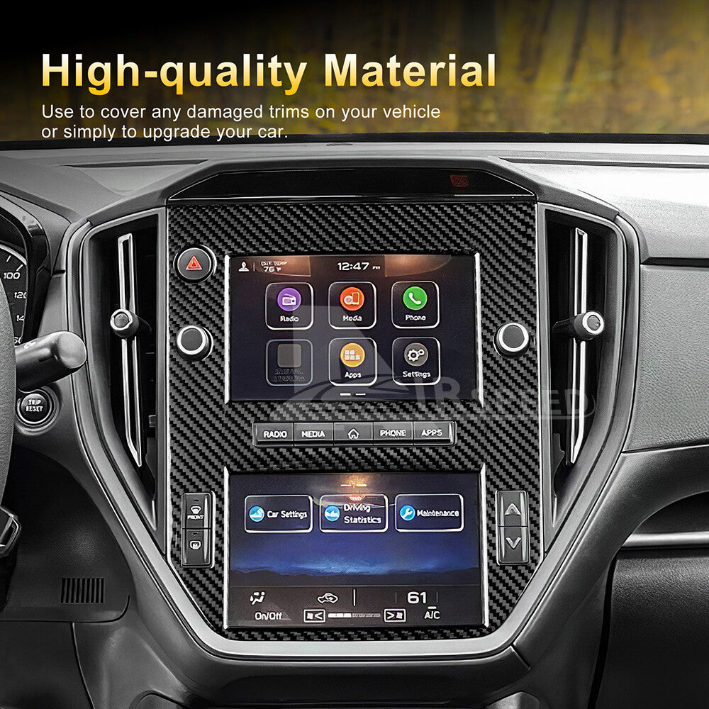 For Subaru WRX STI 2022-2023 Center Control Console REAL HARD Carbon Fiber BLACK - detail view 4