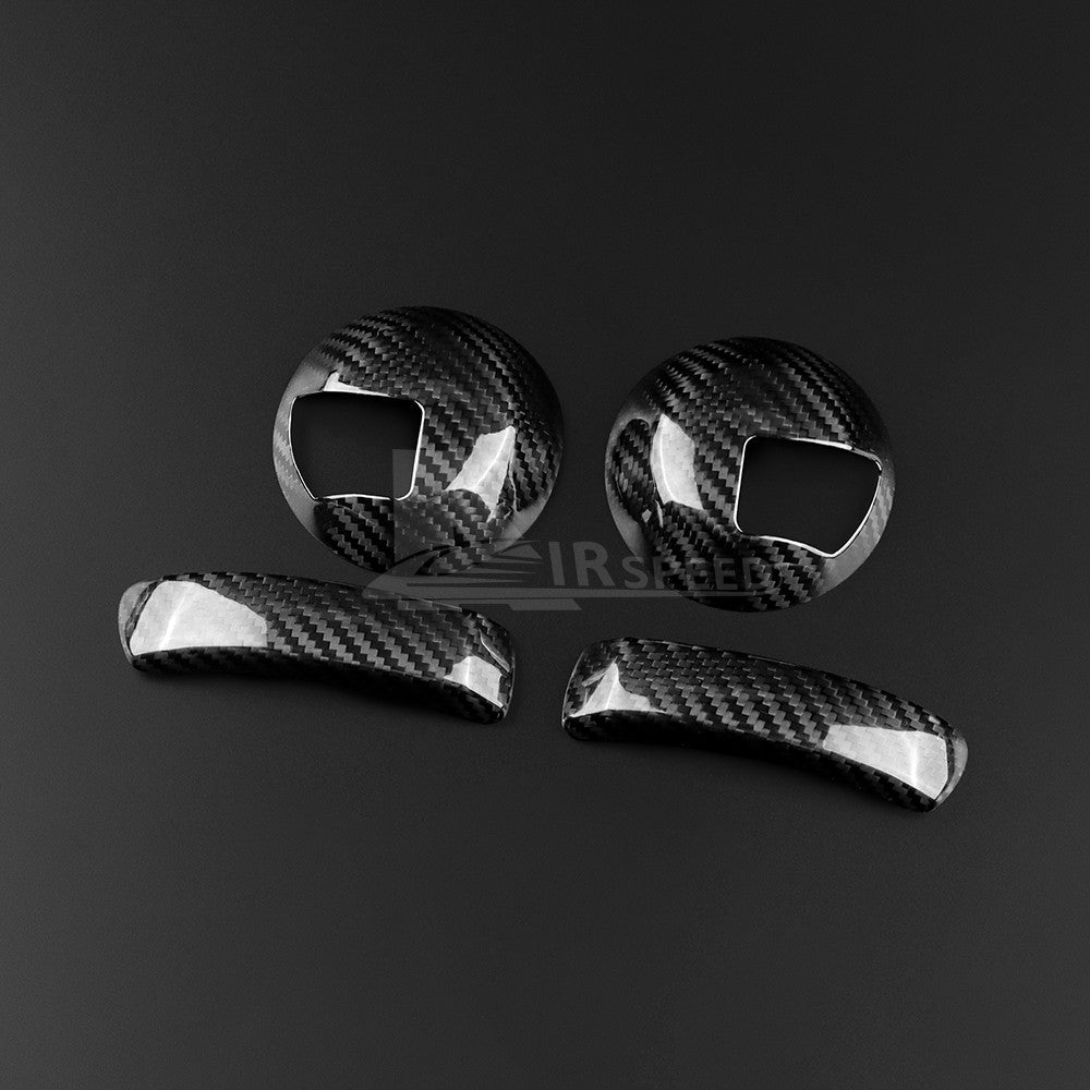 Black Carbon Fiber Door Handle Cover for FIAT 500 2008-2023 Abarth 595 2012-2023 - detail view 8