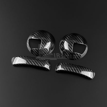 Black Carbon Fiber Door Handle Cover for FIAT 500 2008-2023 Abarth 595 2012-2023 - detail view 8
