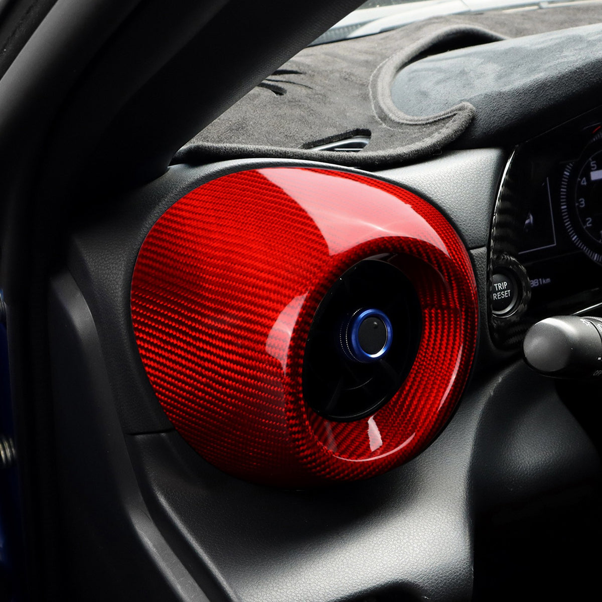 Dashboard Air Outlet Cover For Subaru BRZ GR86 2021-2023 RED HARD Carbon Fiber - detail view 6