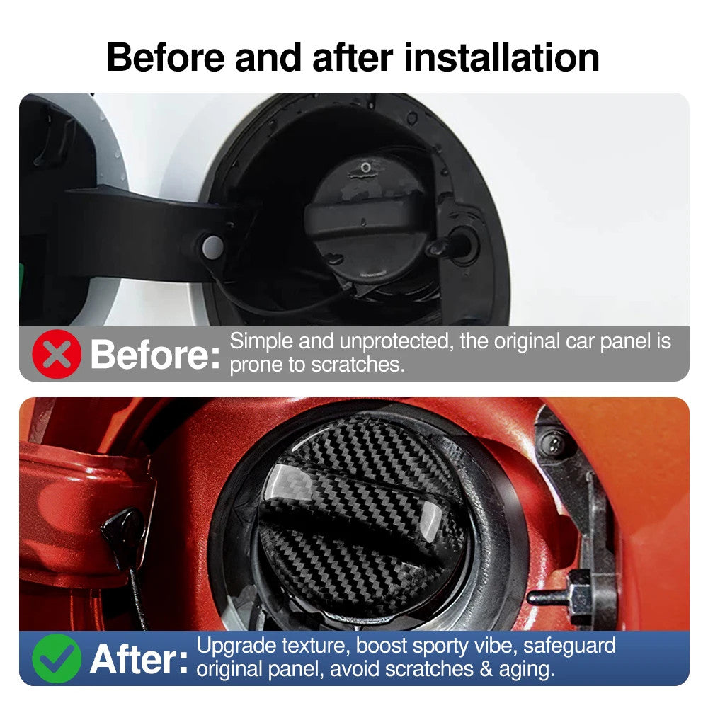 Dry Carbon Fiber Fuel Tank Cap Cover For Mazda 2 3 5 6 CX-3 CX-5 CX-30 CX-9