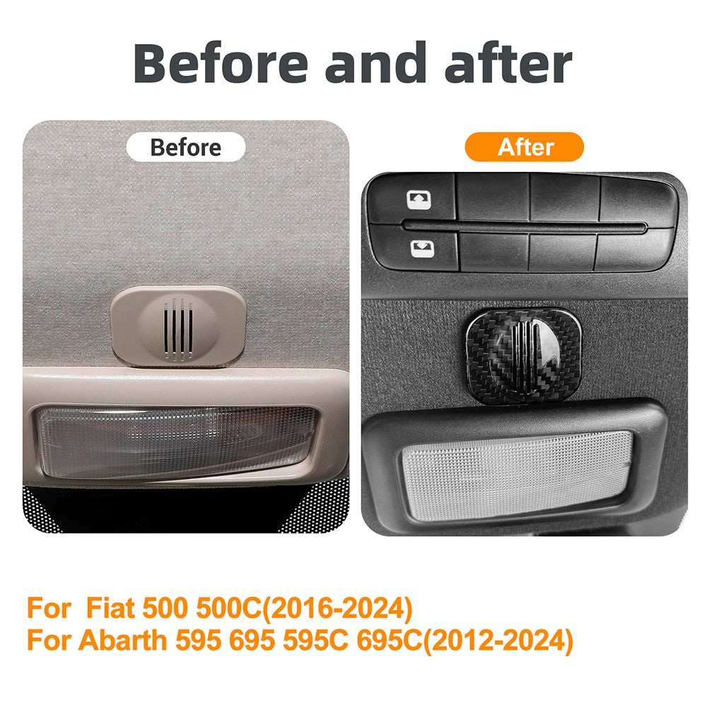 Carbon Fiber Roof Microphone Receiver Cover for Abarth 595 695 595C 695C 2012-24 - detail view 4