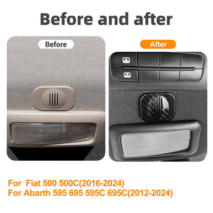 Carbon Fiber Roof Microphone Receiver Cover for Abarth 595 695 595C 695C 2012-24 - detail view 4