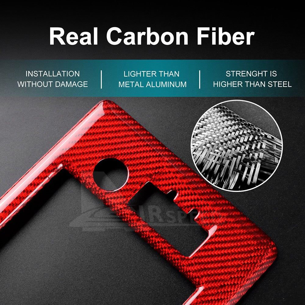 Center Screen Frame Cover Red Carbon Fiber For Toyota GR86 Subaru BRZ 2021-2025 - detail view 4