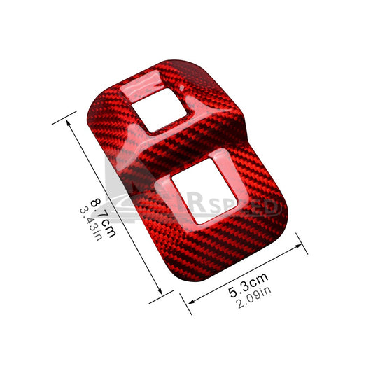 Trunk Switch Frame Cover Red Hard Carbon Fiber for Subaru BRZ Toyota GR86 22-25 - detail view