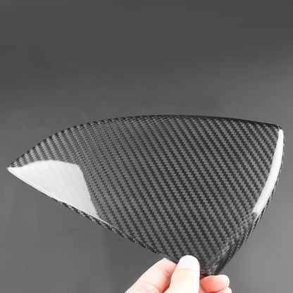 For SEAT Leon 2013-2019 Car Rear View Mirror Cover Decor Trim Black Carbon Fiber - detail view 9