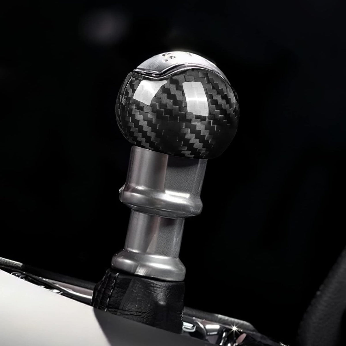 Hard Carbon Shift Knob 2Pcs For Ford Mustang Manual 15-23 Black - product view