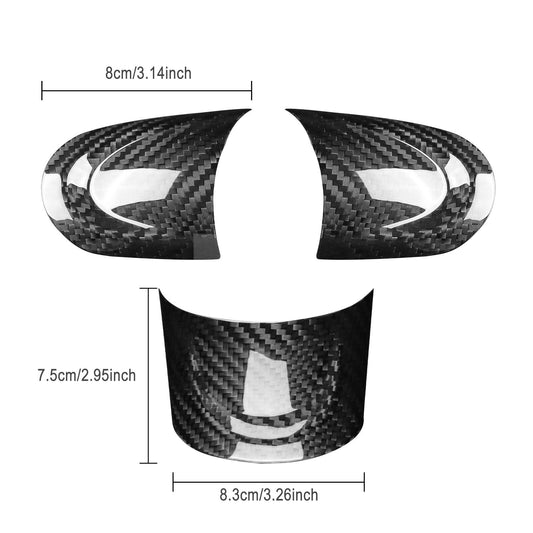For Mini R55 R56 Steering Wheel Button Full Cover Chin Sticker Black Hard Carbon - detail view