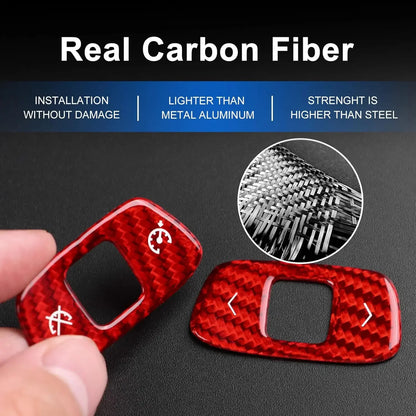 Red Dry Carbon 2-Key Volume Trim White Letter For Corvette C8 2020-2023