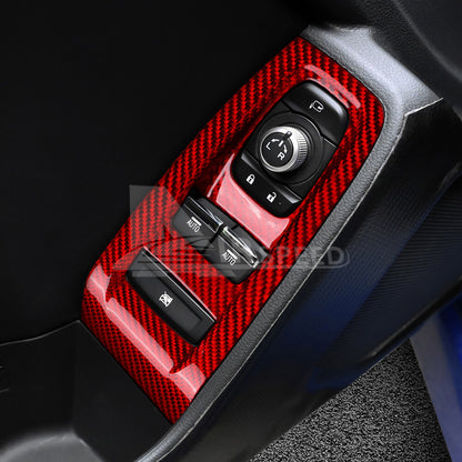 Red Window Control Button Cover HARD Carbon Fiber For Subaru BRZ GR86 2021-2023 - detail view 6