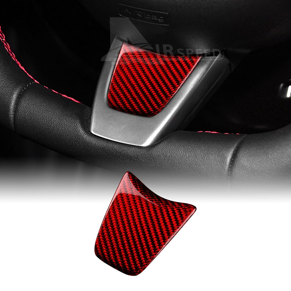 Red Carbon Steering Wheel Interior Chin Sticker for FIAT 500 Abarth 595 2012-15 - product view