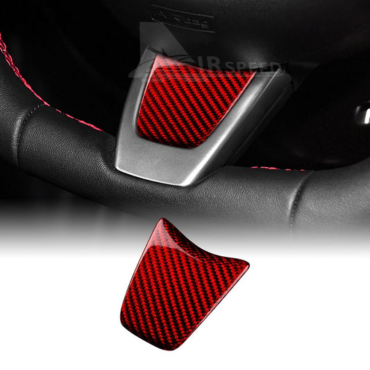 Red Carbon Steering Wheel Interior Chin Sticker for FIAT 500 Abarth 595 2012-15 - product view