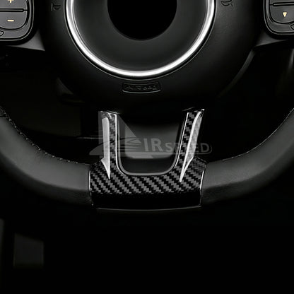 Real Hard Carbon Fiber Steering Wheel Center Panel Cover For Fiat 500 2020-2023 - detail view 5
