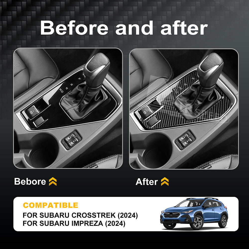 REAL HARD Carbon Fiber Gear Shift Console Cover For Subaru Crosstrek 2023-2024 - detail view 4