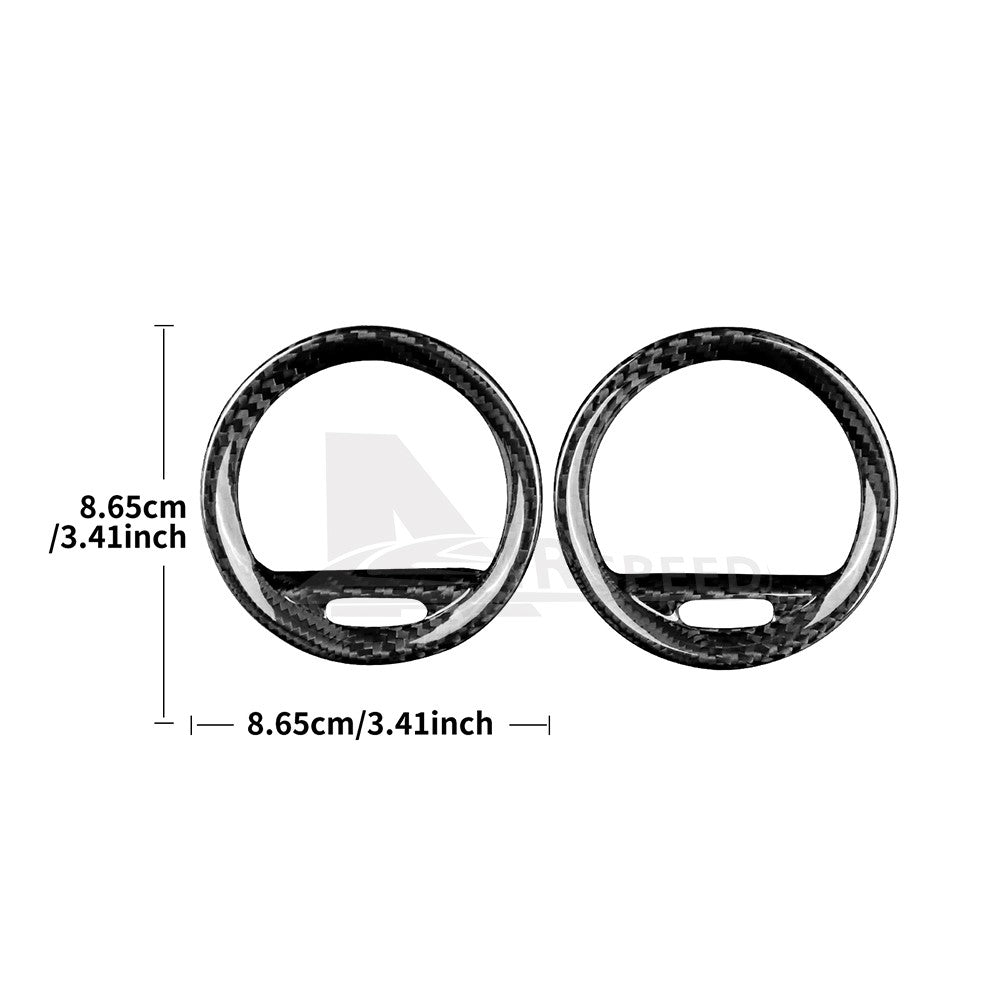 Car Center Side Air Outlet Frame Cover Black Carbon Fiber for FIAT 500 2008-2015 - detail view