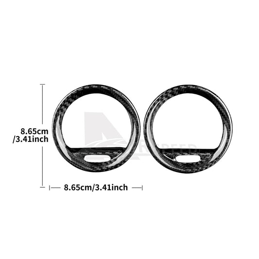 Car Center Side Air Outlet Frame Cover Black Carbon Fiber for FIAT 500 2008-2015 - detail view