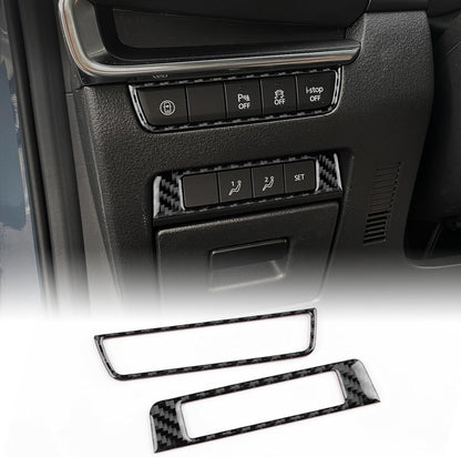 Seat Memory Button Frame Anti Slip Black Carbon For Mazda 3 Axela 2019-2025