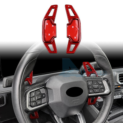 Steering Wheel Paddle Shifter Extension Red Carbon Fiber Fit Ford Mustang 24-26 - product view