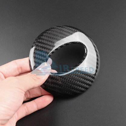 Steering Wheel Center Logo Cover REAL HARD Carbon Fiber For Subaru WRX 2022-2023 - detail view 8