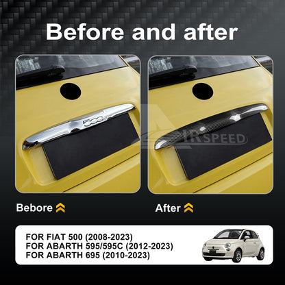 For FIAT 500 08-23 Abarth 595 12-23 Car Trunk Switch Strip Cover Carbon Fiber - detail view 4
