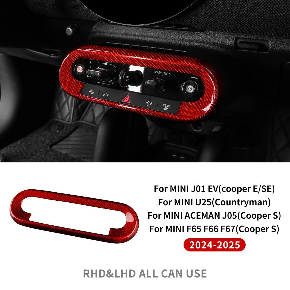 Carbon Fiber Center Shift Button Frame Sticker for MINI U25, J01, J05, F65 & F67 (2024-2026) - product view