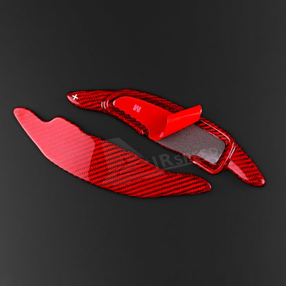 For Hyundai Genesis 2021-2022 Red Carbon Steering Wheel Paddle Shifter Extension