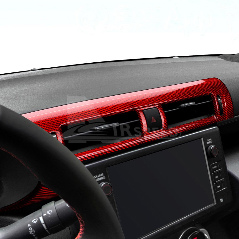RED HARD Carbon Fiber Center Air Vent Outlet Cover For Toyota GR86 BRZ 2021-2025 - detail view 7