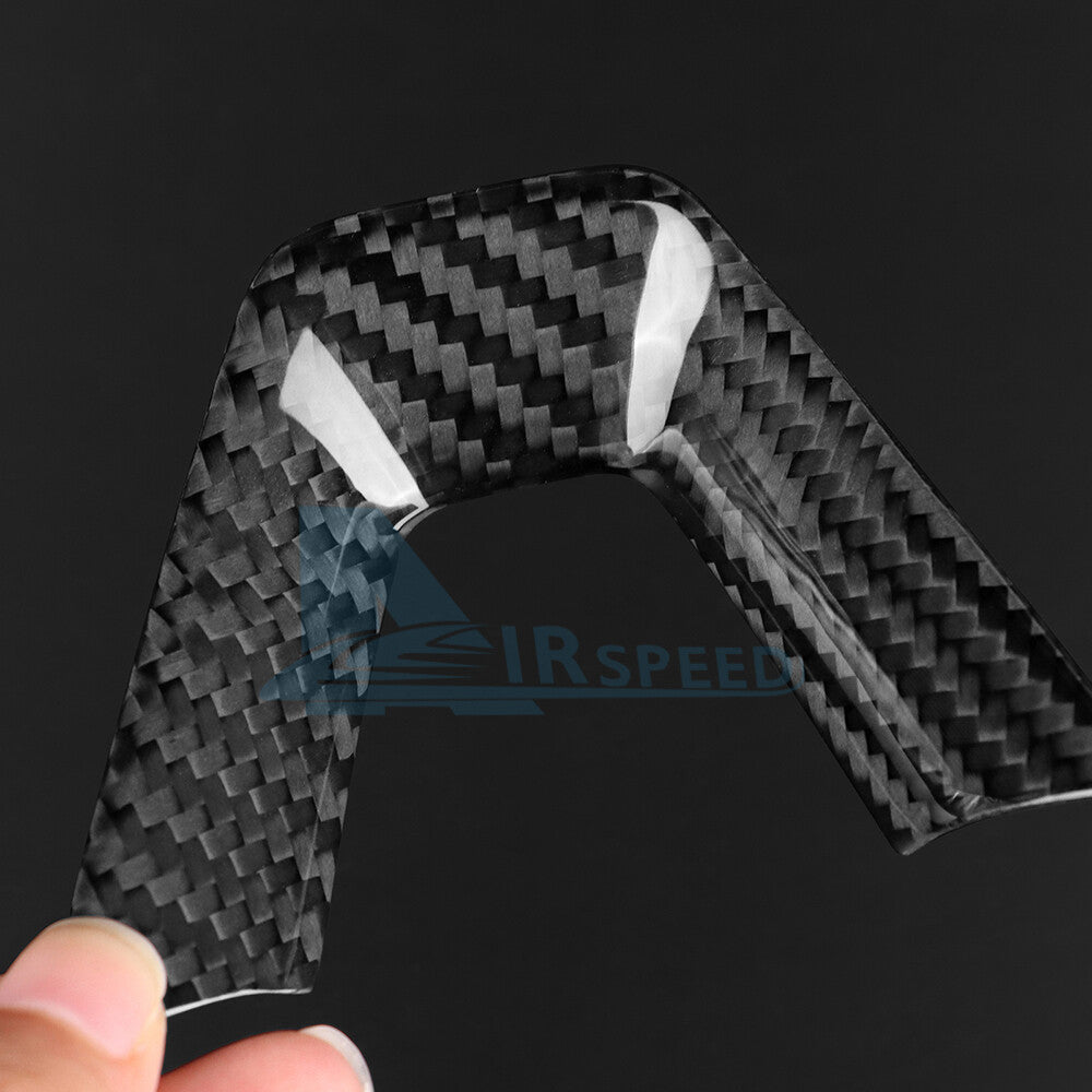 REAL HARD Carbon Fiber Steering Wheel Cover For Tesla Model 3 2024 BLACK - detail view 6