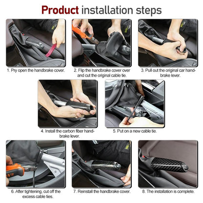 For BMW F10 F20 F30 F34 M3 E46 E60 E63 E64 Car Handbrake Cover Trim Carbon Fiber - detail view 4